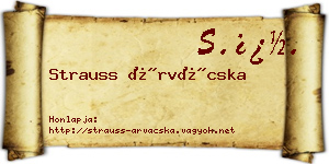 Strauss Árvácska névjegykártya